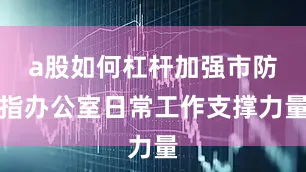 a股如何杠杆加强市防指办公室日常工作支撑力量
